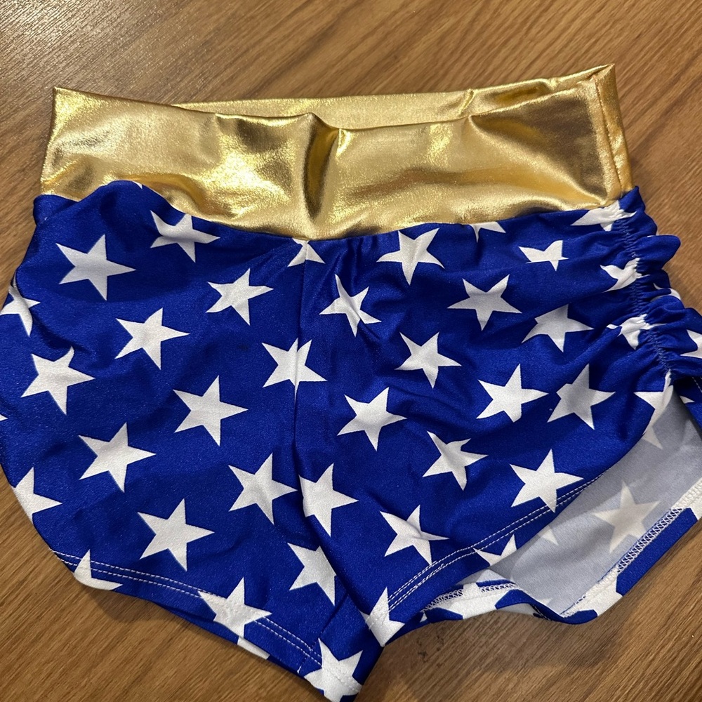 Gold and Blue Star Patterned Women's Shorts